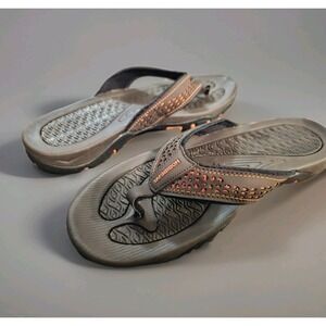 Size 12 Mens Sandals Hobibear Indoor Outdoor Beach Flip Flop Comfort Brown